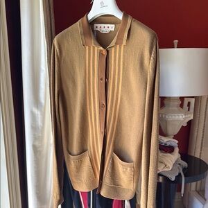 Marni Brown Cardigan Sweater
